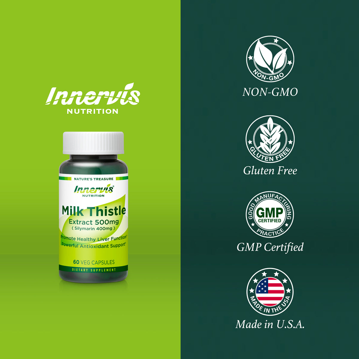 Milk Thistle Extract 500mg (Silymarin 400mg)