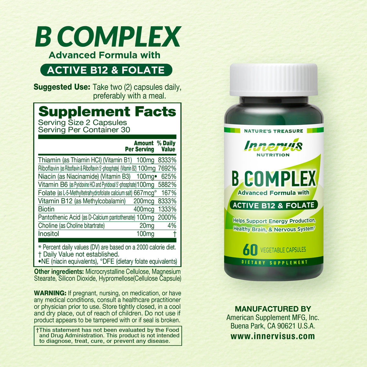 B COMPLEX Advanced Formula with ACTIVE B12 & FOLATE